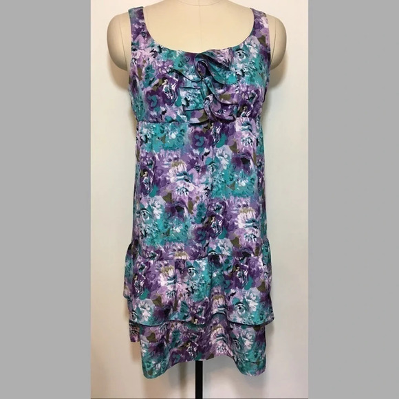 LOFT Floral Ruffled Dress Sundress 4 - Picture 1 of 3